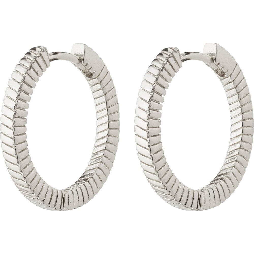 Pilgrim Dominique Recycled Hoop Earrings Silver Plated 