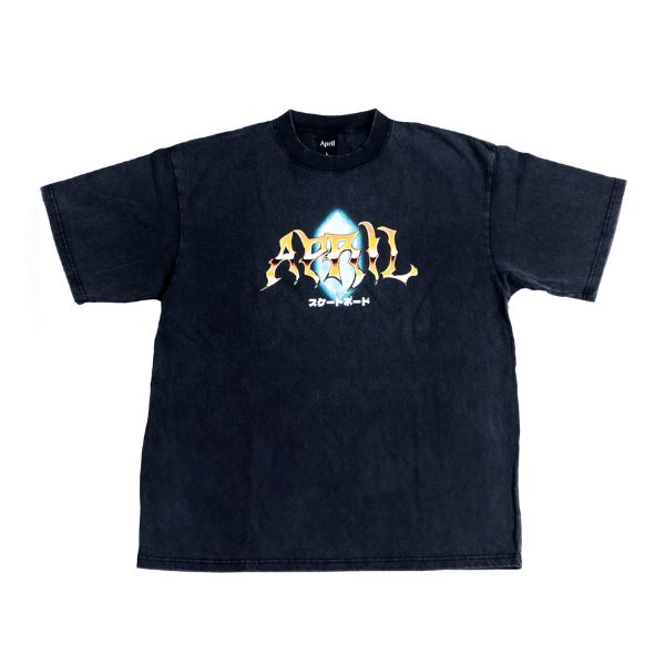 April Skateboarding T-Shirt Washed Black S 