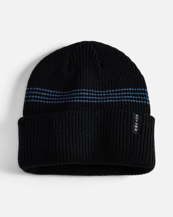 Autumn Mini Stripe Beanie Black 
