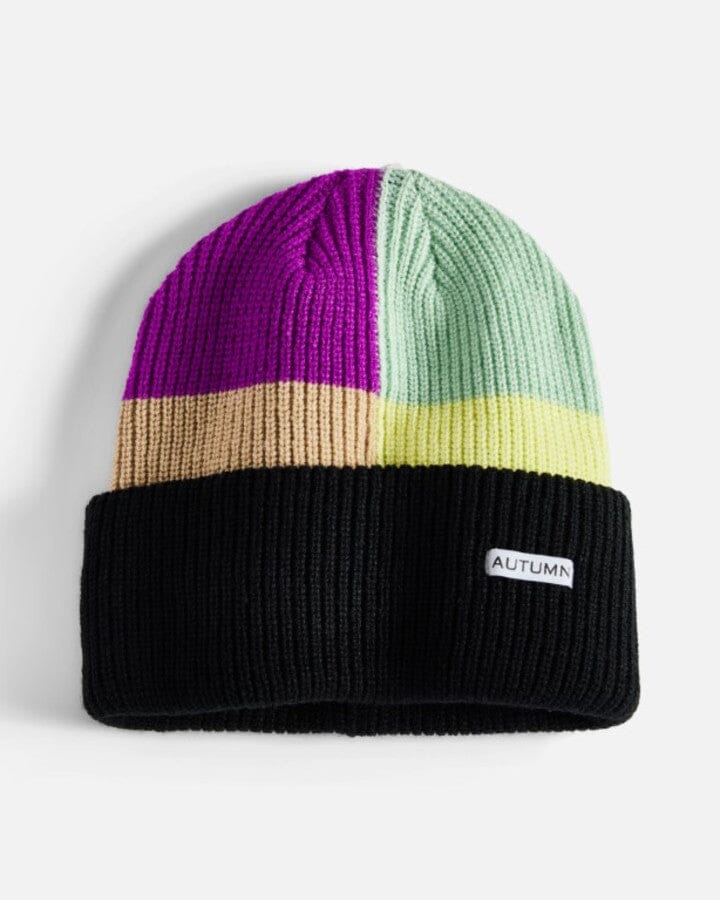 Autumn Patchwork Beanie Black 