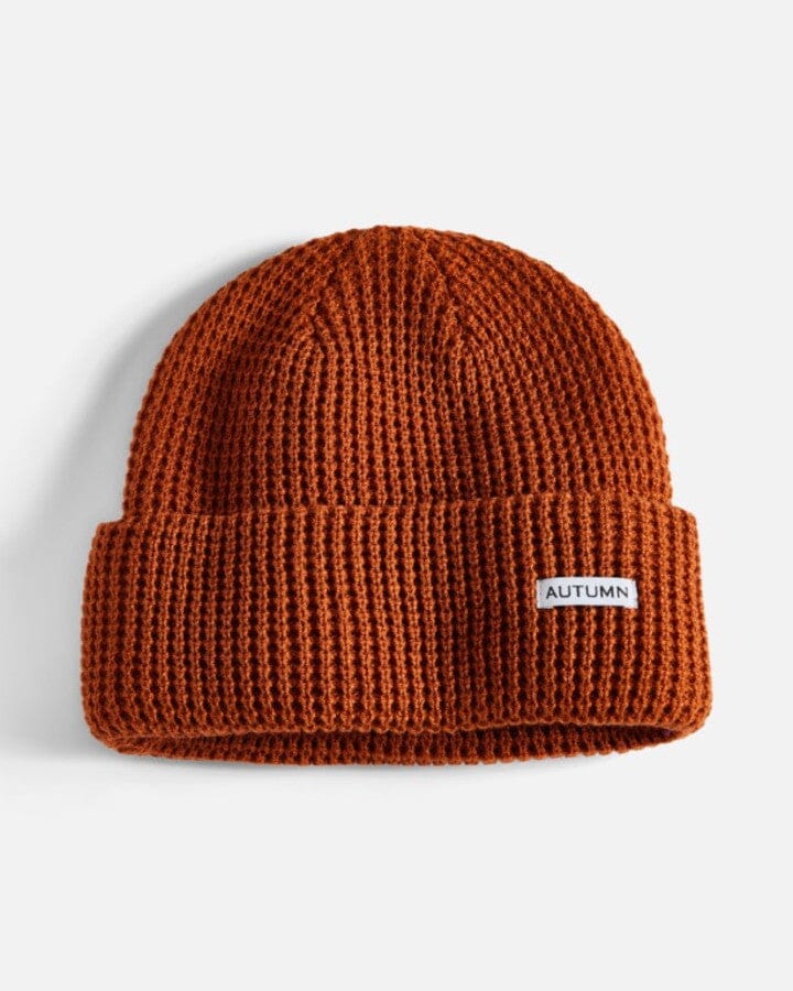 Autumn Waffle Beanie Rust 