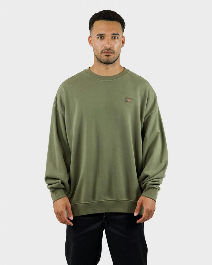 Dickies Classic Label Heavyweight Crew Dark Khaki S 