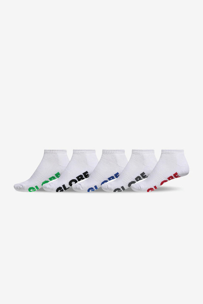Globe Boys Stealth Ankle Sock 5-Pack White 