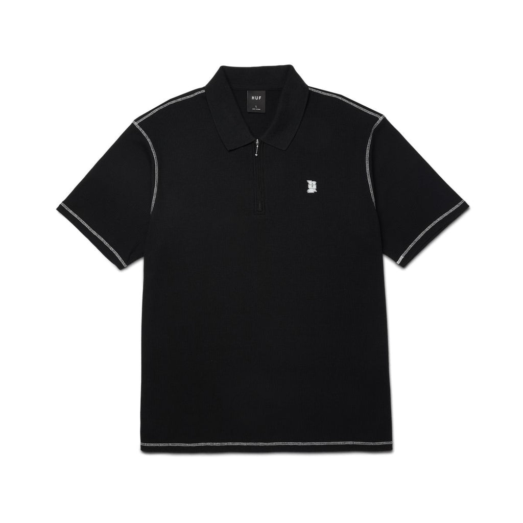 HUF Waffle Knit Contrast Polo Top 