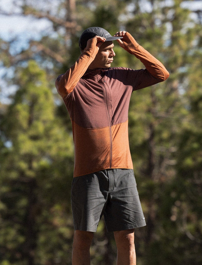 Icebreaker Merino Blend 200 Realfleece Descender Long Sleeve Zip Hoodie Carob / Dusty Clay S 