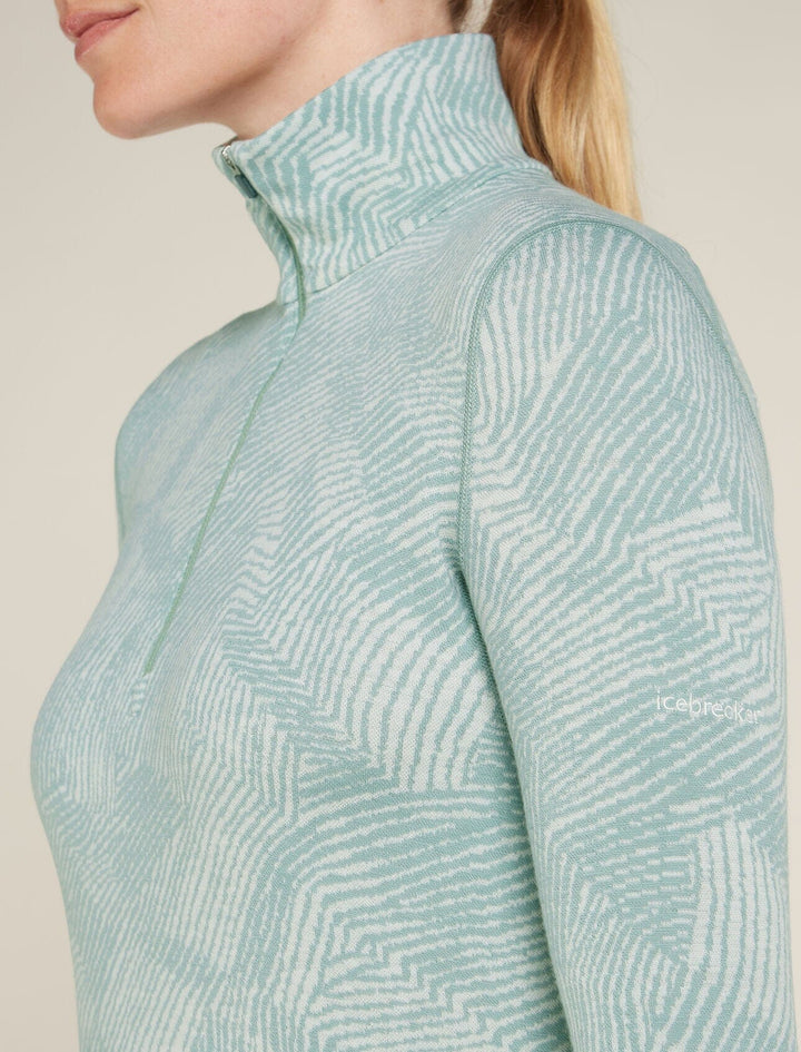 Icebreaker Womens Merino 260 Vertex Long Sleeve Half Zip Frozen Forms 