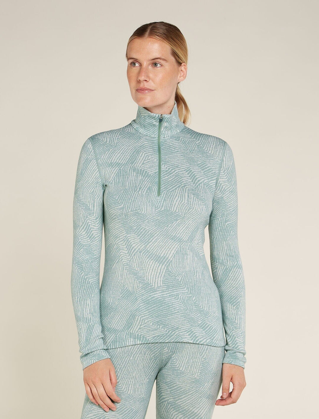 Icebreaker Womens Merino 260 Vertex Long Sleeve Half Zip Frozen Forms 