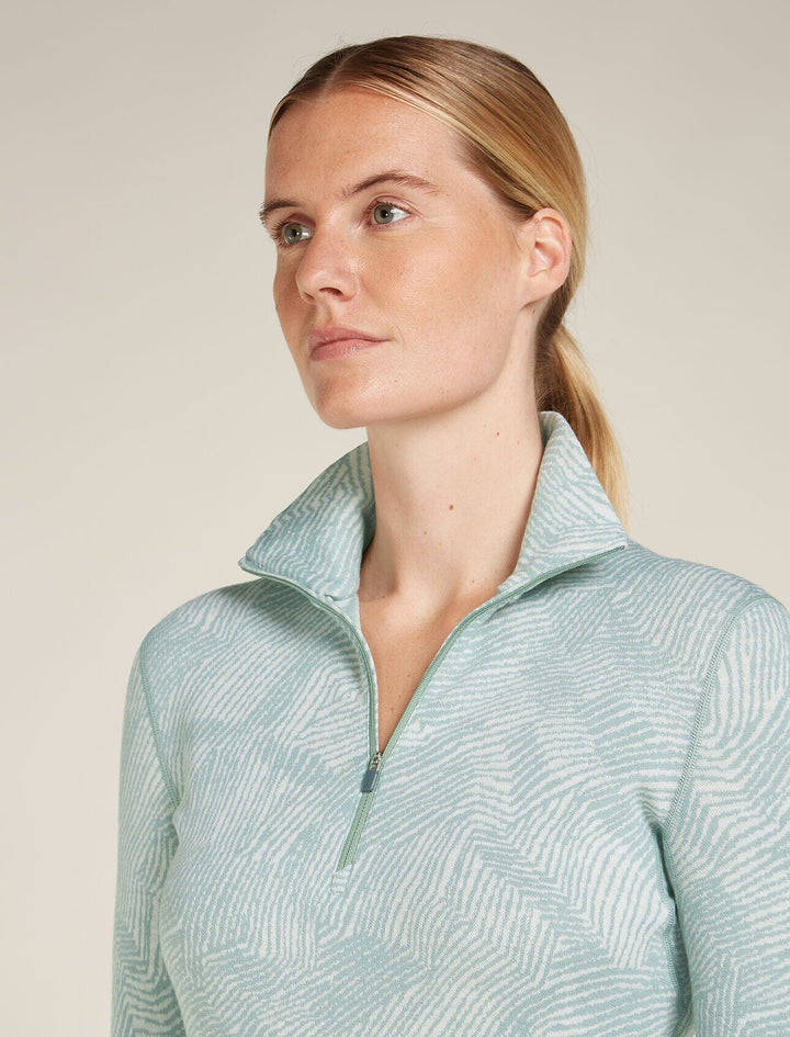 Icebreaker Womens Merino 260 Vertex Long Sleeve Half Zip Frozen Forms 