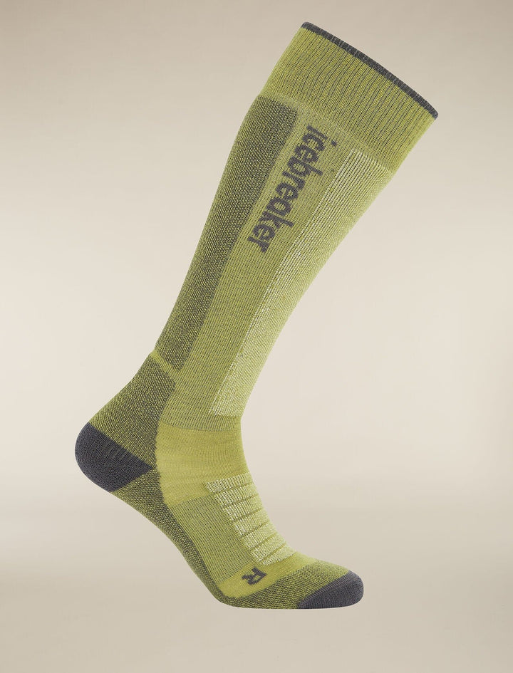 Icebreaker Womens Merino Blend Ski Medium OTC Socks Olive / Obsidian / Chalk S 