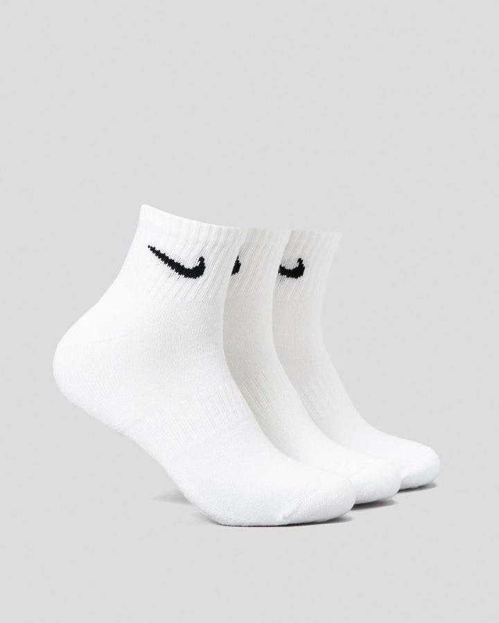 Nike Everyday Cotton Cushioned Ankle Sock 3-Pack White S 