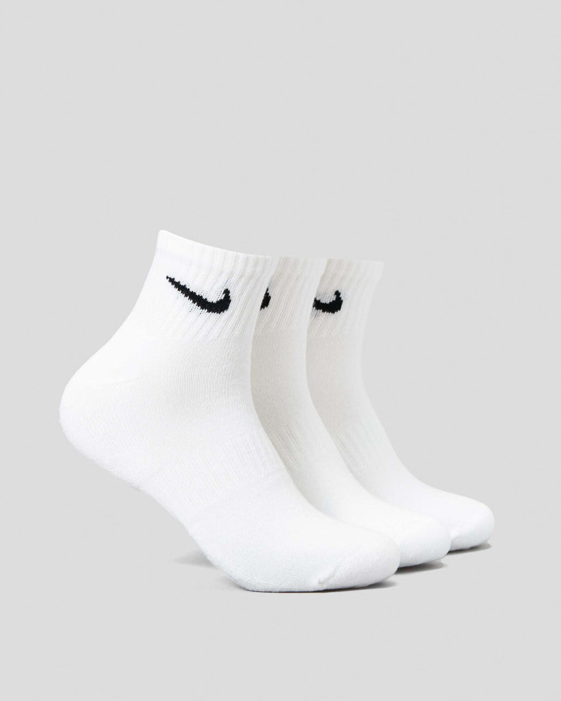 Nike Everyday Cotton Cushioned Ankle Sock 3-Pack White S 