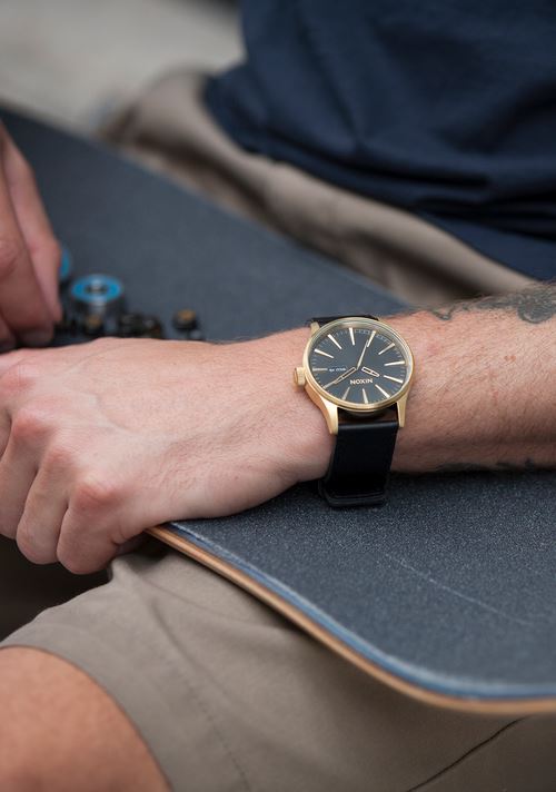 Nixon Sentry Leather Watch 