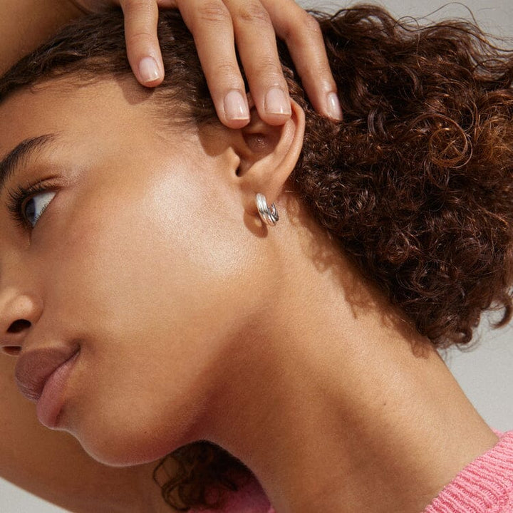 Pilgrim Edea Recycled Chunky Huggie Hoops 
