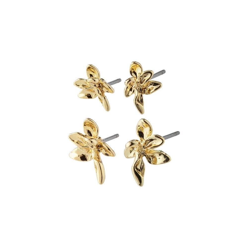 Pilgrim Riko Recycled Earrings 2-in-1 Set Gold Plated 