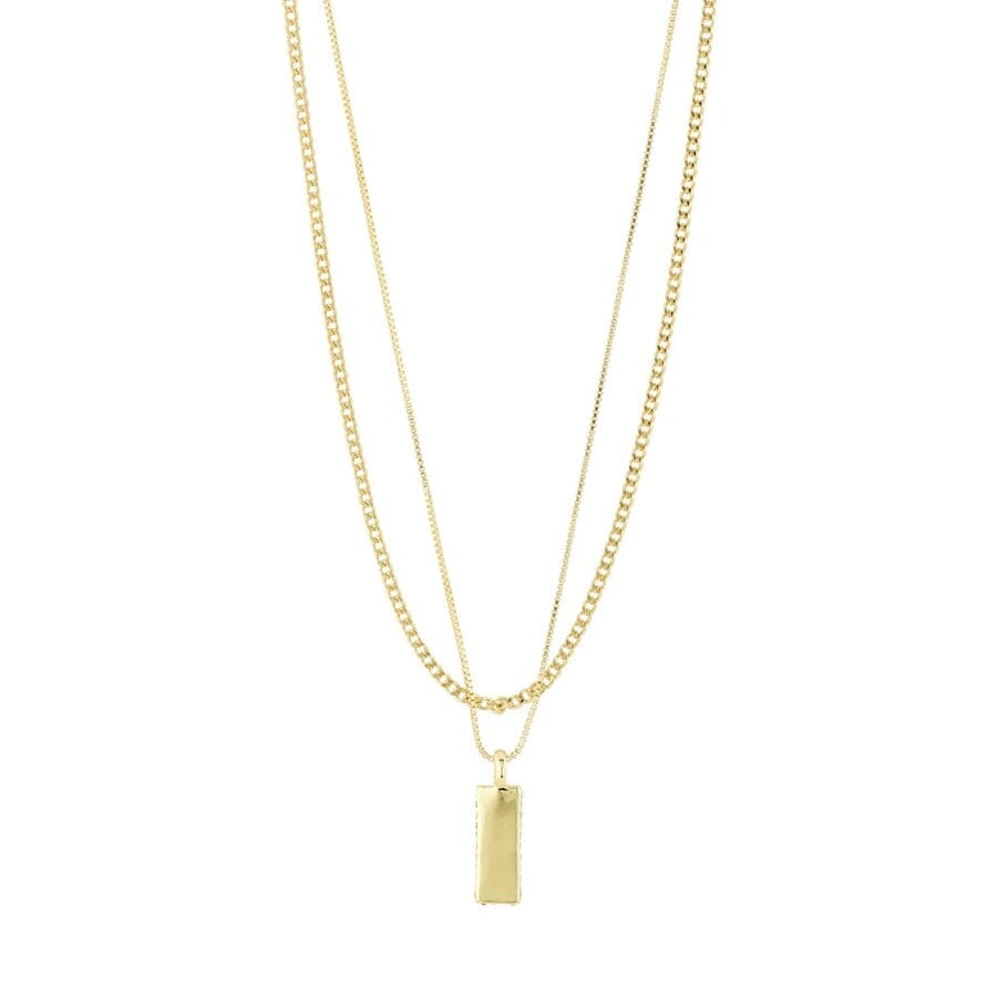 Pilgrim Star Recycled Necklace 2-in-1 Set Gold Plated 