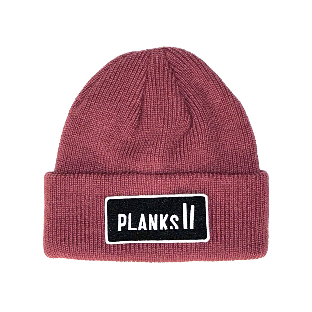 Planks Unisex Badge Beanie Clay Red 