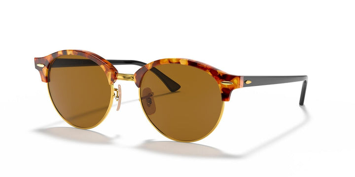 Ray-Ban Clubround Classic Polarised Sunglasses Spotted Brown Havana / B15 Brown 