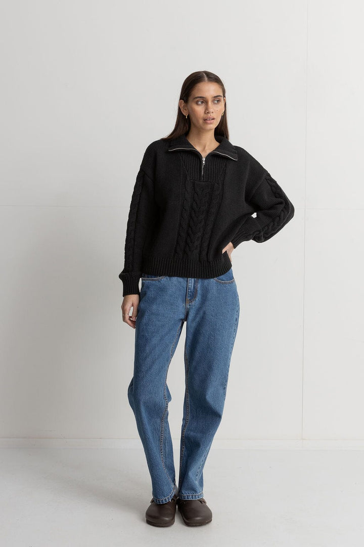 Rhythm Cabelled Vintage Zip Knit 