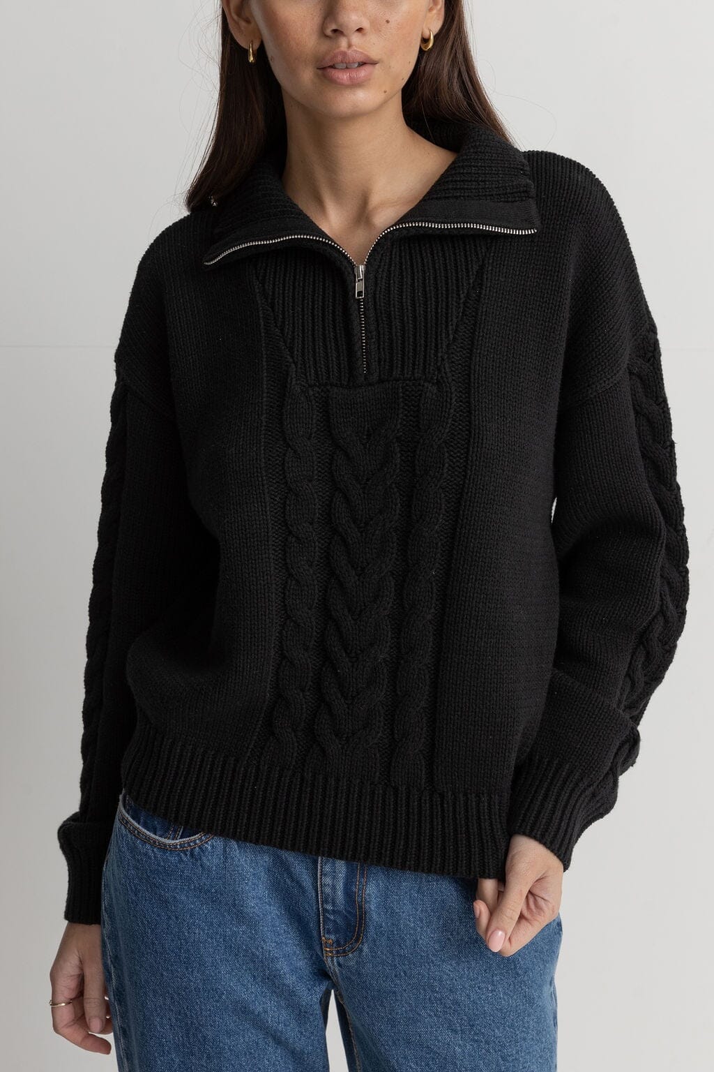 Rhythm Cabelled Vintage Zip Knit 