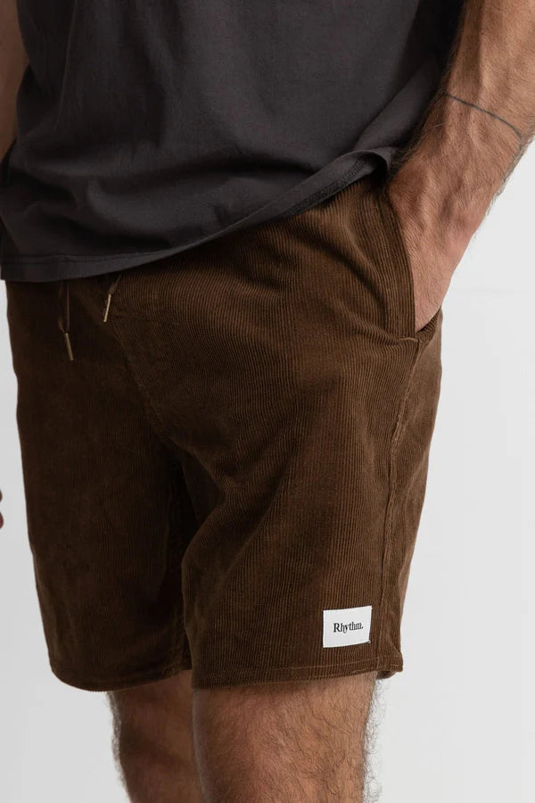 Rhythm Classic Cord Jam Shorts Chocolate 28 