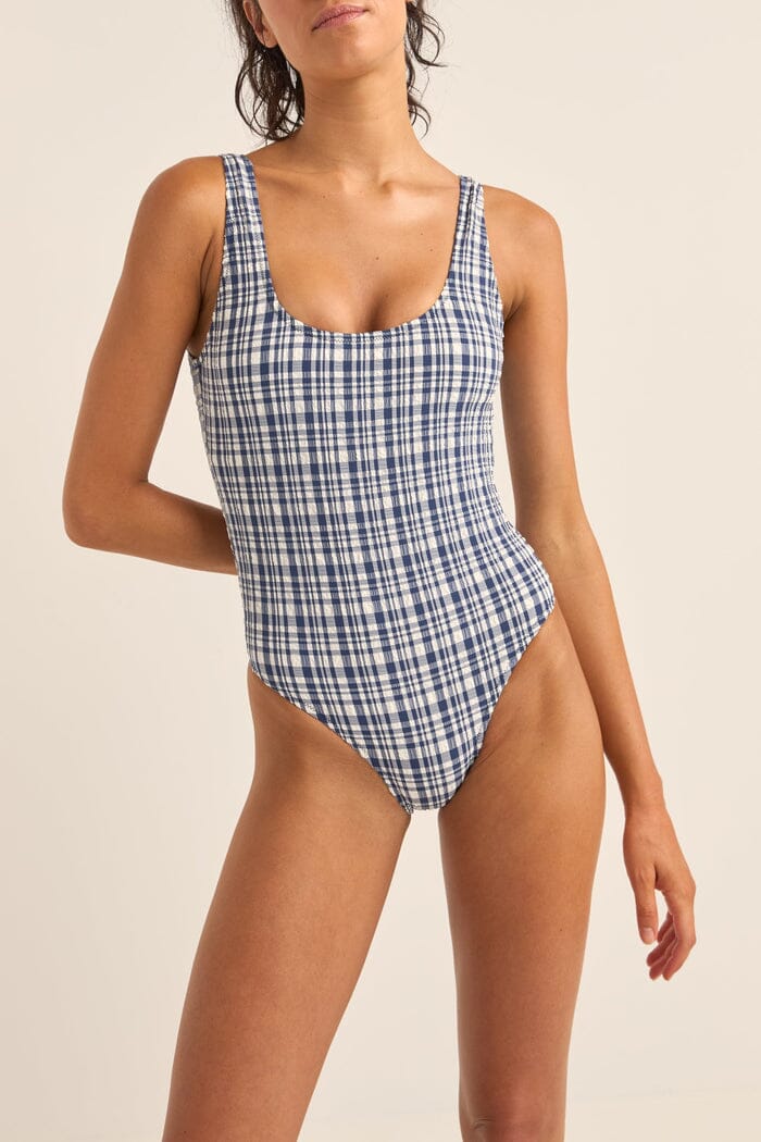 Rhythm London Check Scoop Neck One Piece Swimsuit 