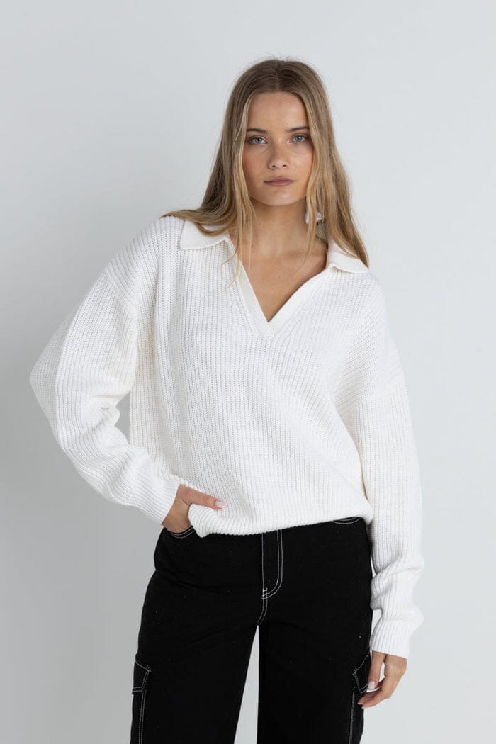Rhythm Muse V-Neck Collared Jumper 