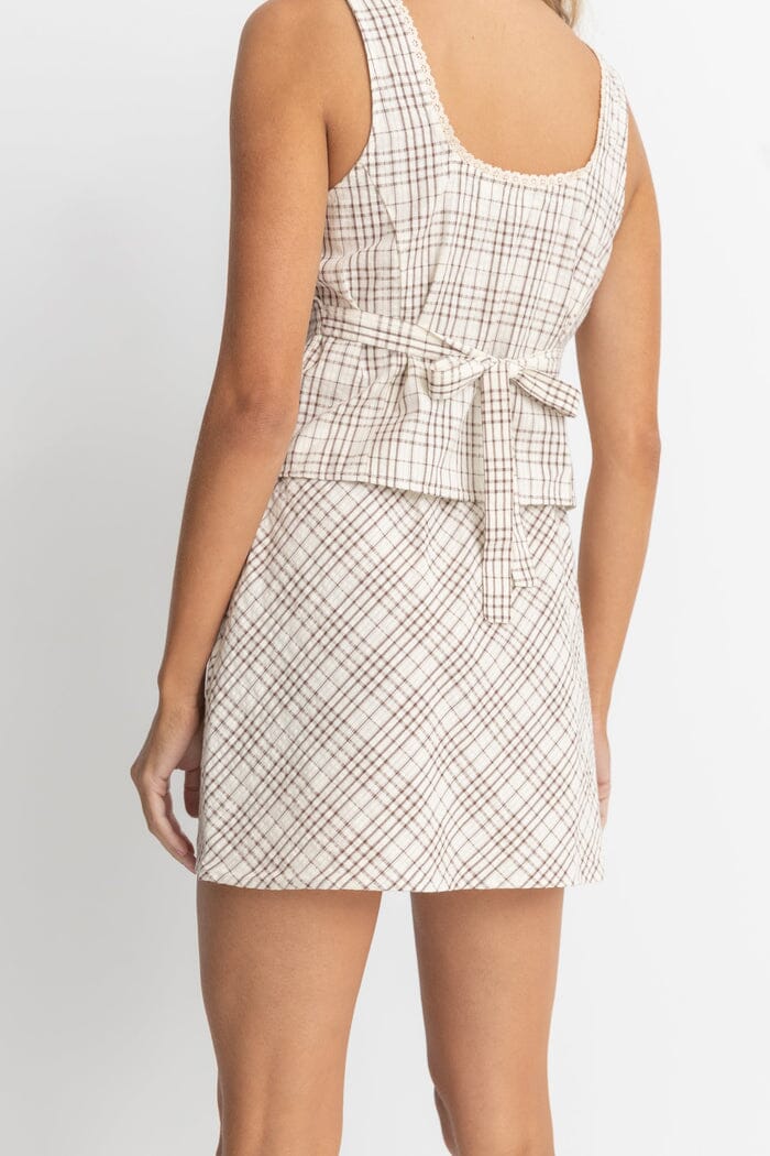 Rhythm Rumi Check Bias Mini Skirt 