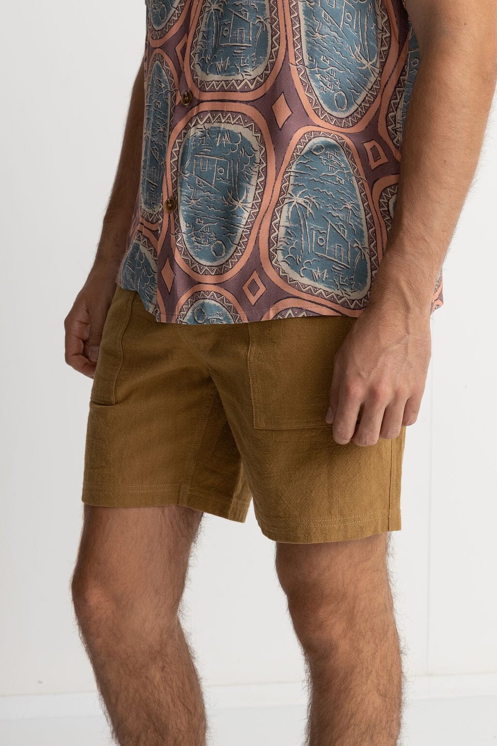 Rhythm Worn Path Textured Linen Short 
