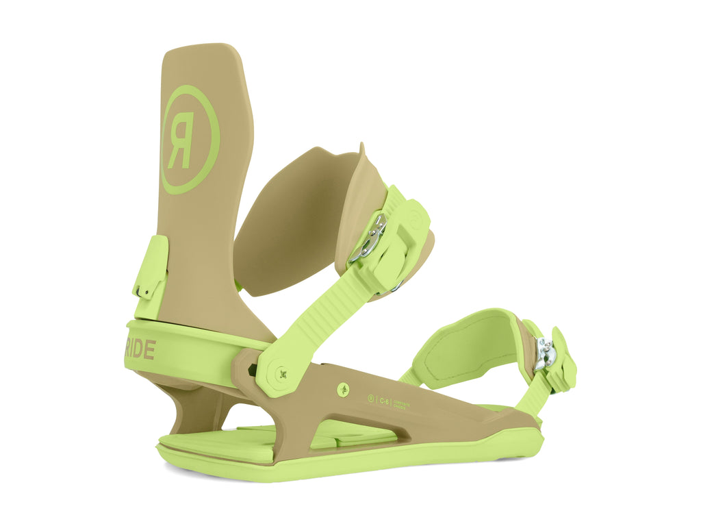 Ride C-6 Snowboard Bindings 2024 Olive / Lime M 