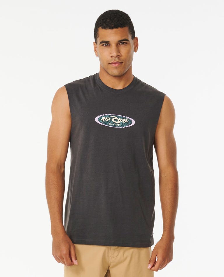 Rip Curl Fader Oval Muscle Top Washed Black S 
