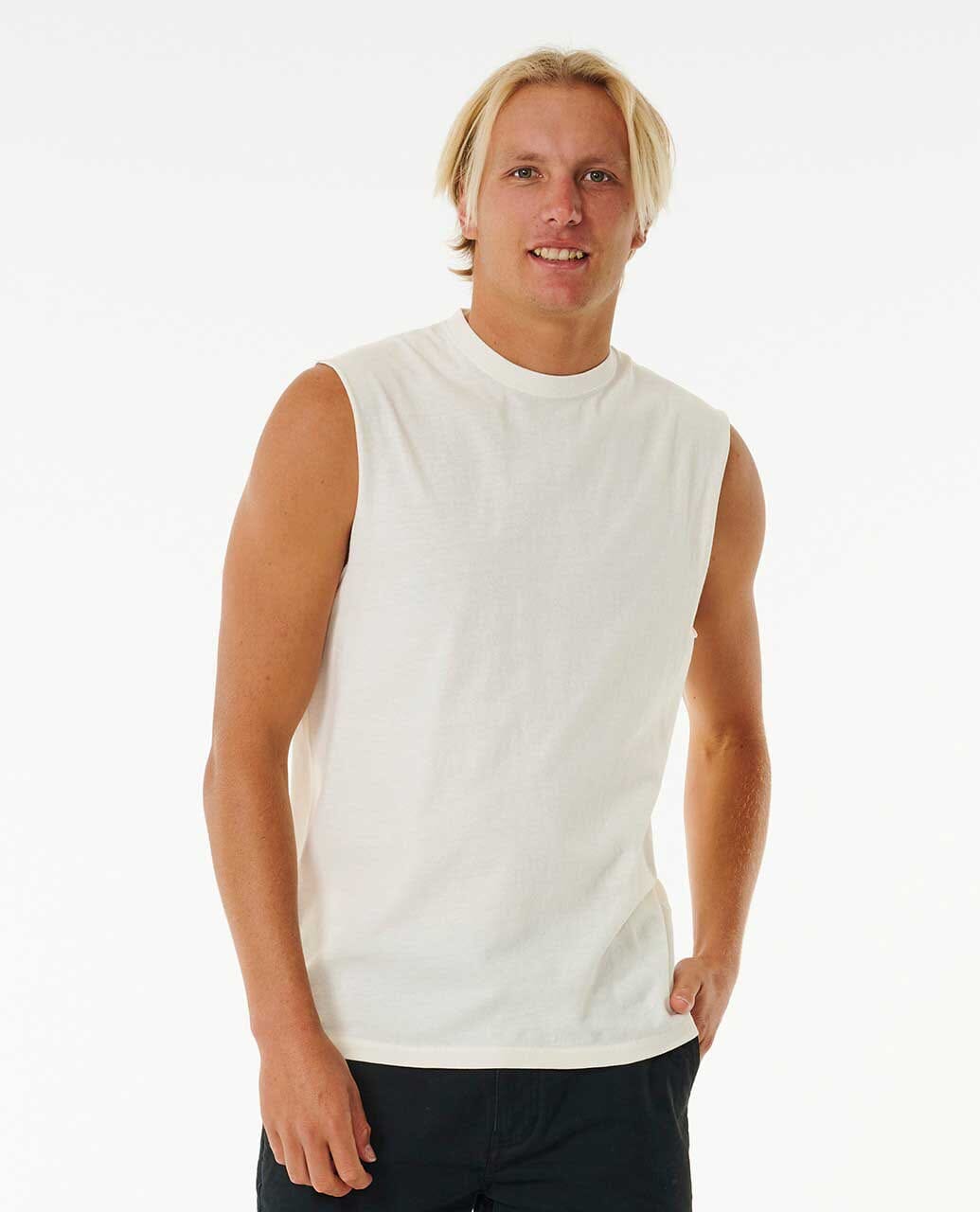 Rip Curl Plain Wash Muscle Tank Bone S 