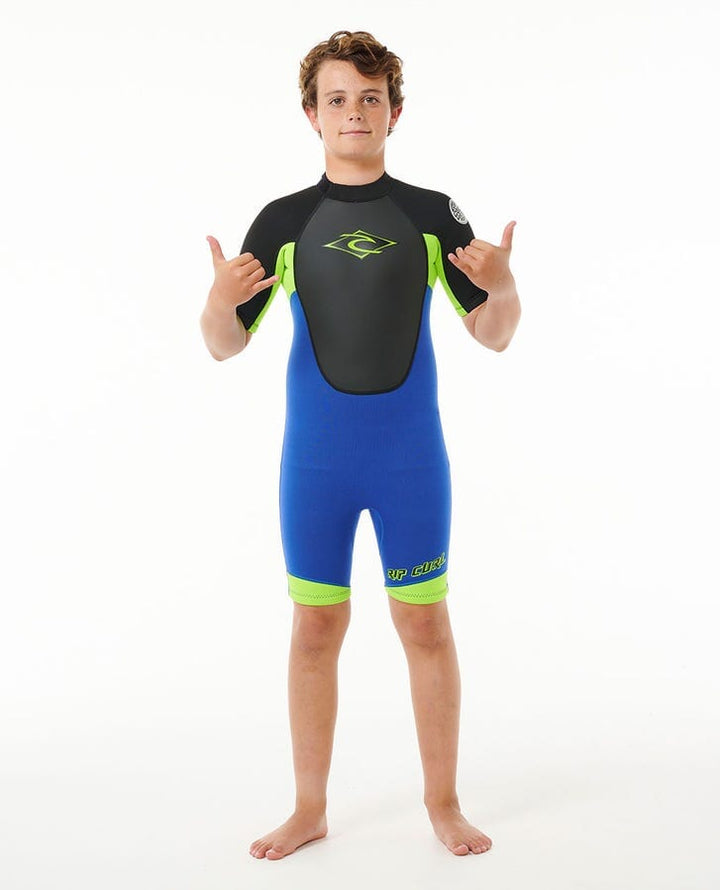 Rip Curl Youth Omega Back Zip Springsuit Wetsuit Electric Cobalt 8Y 