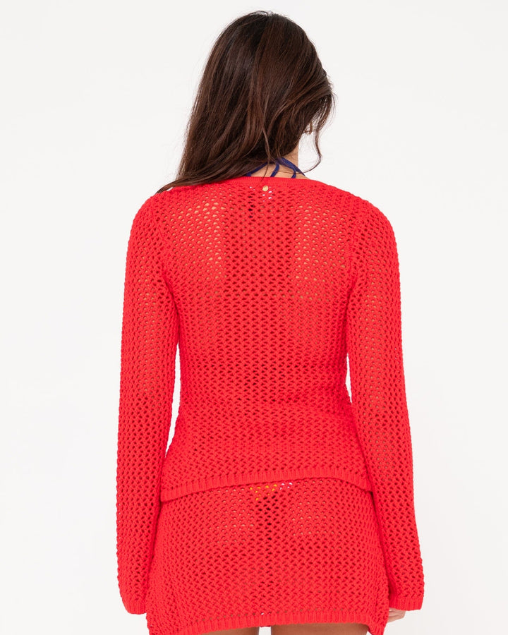 Rusty Amalfi Tie Front Knit Top 