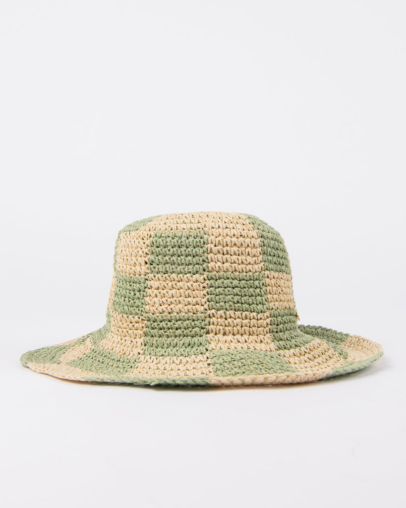 Rusty Ariel Straw Bucket Hat Natural / Mint M / L 