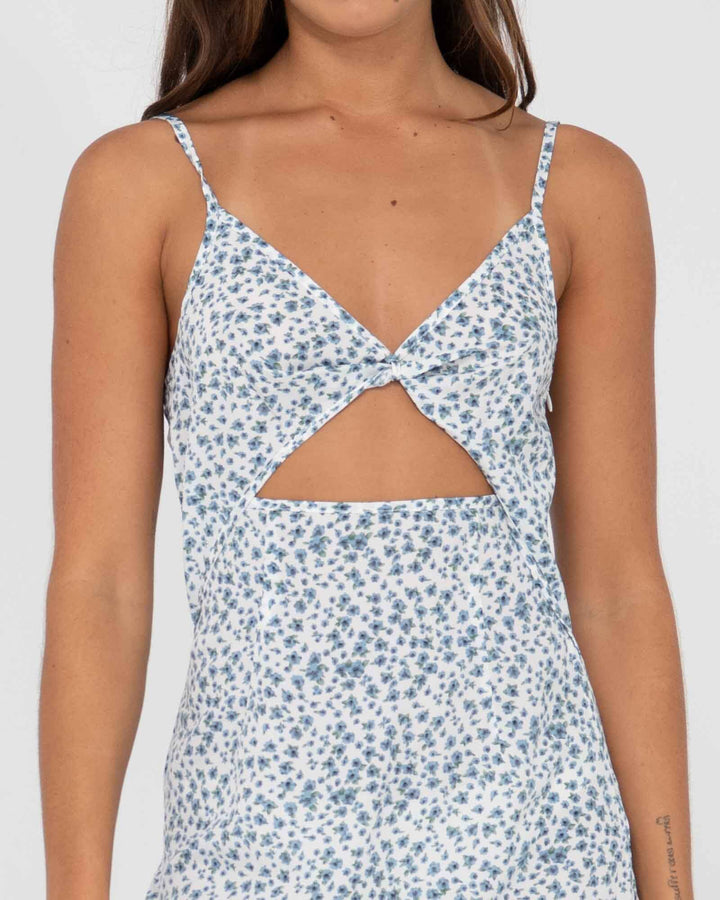 Rusty Balnear Floral Printed Cut Out Mini Dress 