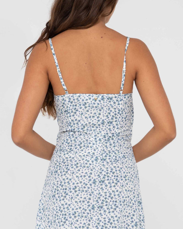 Rusty Balnear Floral Printed Cut Out Mini Dress 