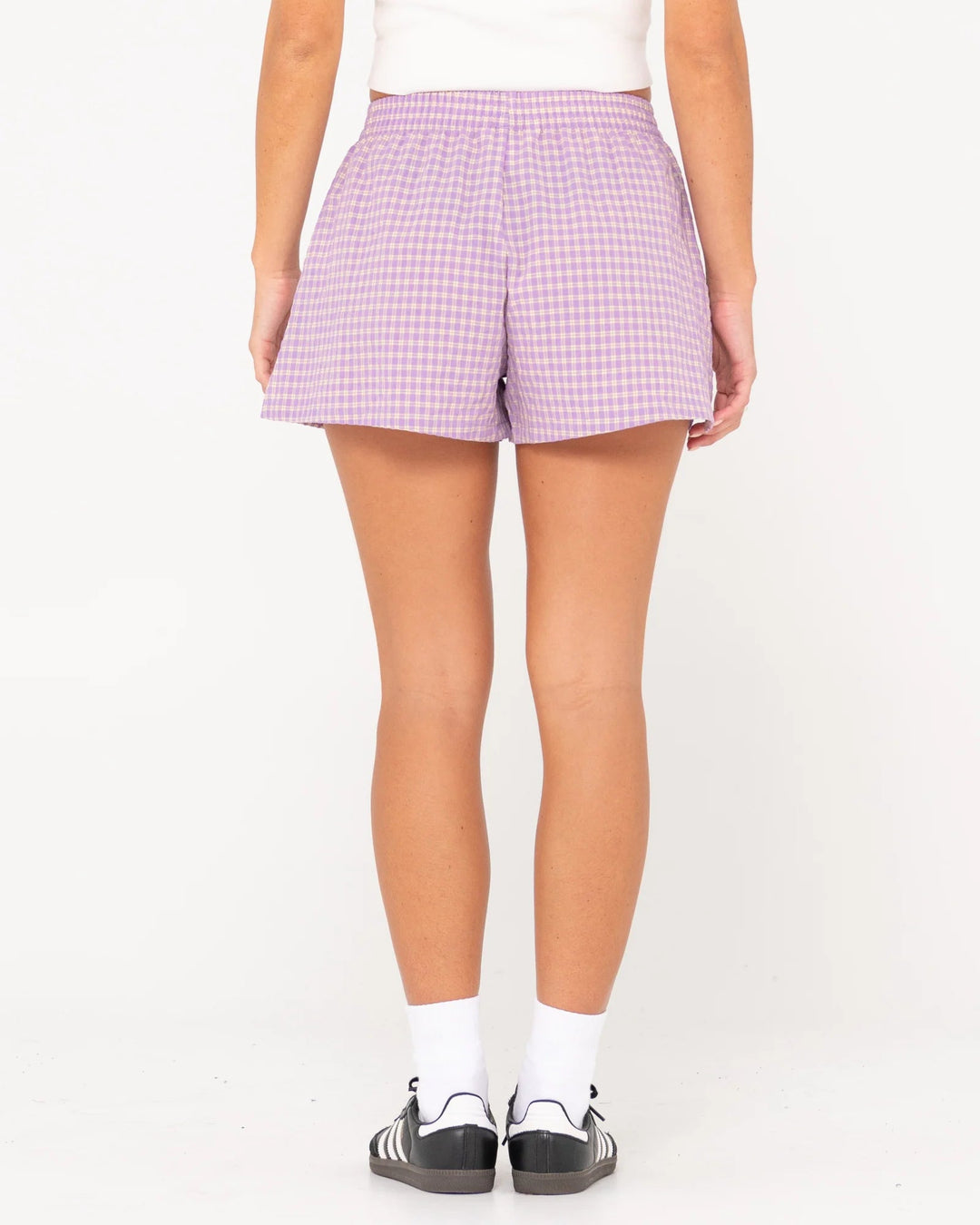 Rusty Checked Out Elastic Waist Shorts 