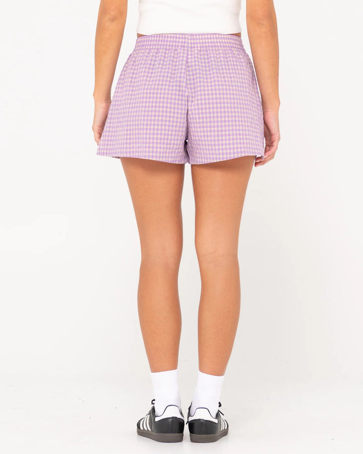 Rusty Checked Out Elastic Waist Shorts 