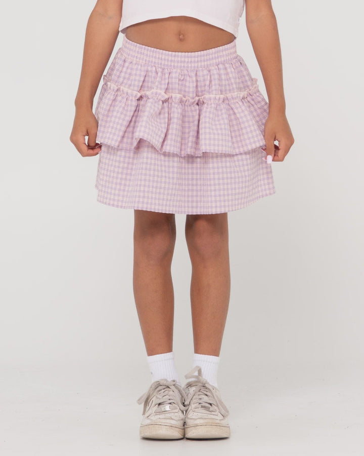 Rusty Checked Out Youth Mini Skirt 