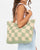 Rusty Checkmate Straw Beach Bag 