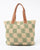 Rusty Checkmate Straw Beach Bag 