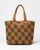 Rusty Checkmate Straw Beach Bag Natural / Caramel 