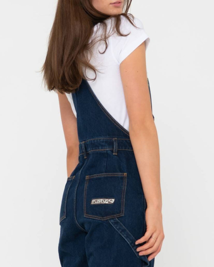 Rusty Dax Wide Baggy Cargo Denim Overalls 