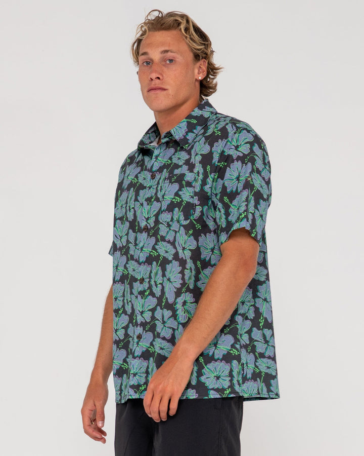 Rusty Hi Viscus Ramie Short Sleeve Shirt 