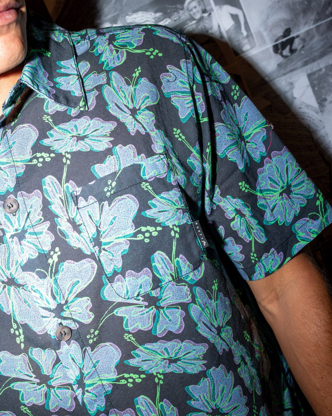 Rusty Hi Viscus Ramie Short Sleeve Shirt 