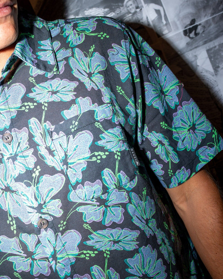 Rusty Hi Viscus Ramie Short Sleeve Shirt 