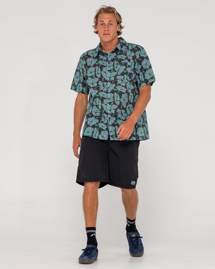 Rusty Hi Viscus Ramie Short Sleeve Shirt 