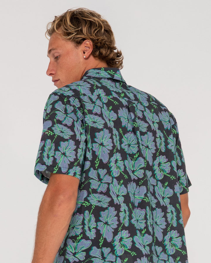 Rusty Hi Viscus Ramie Short Sleeve Shirt 