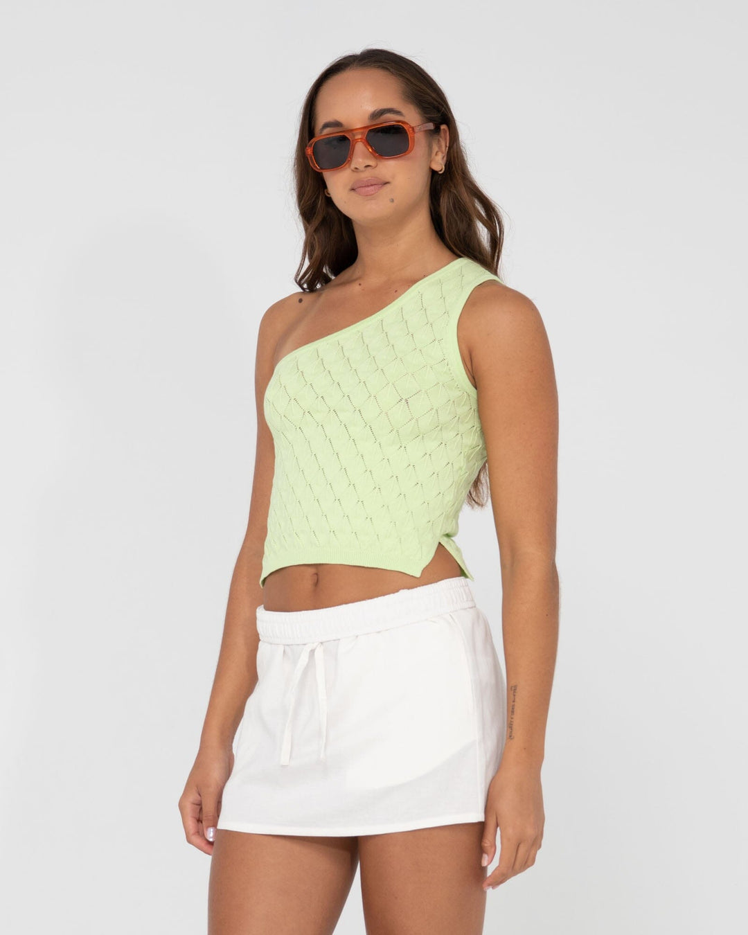 Rusty Leo One Shoulder Knit Top 