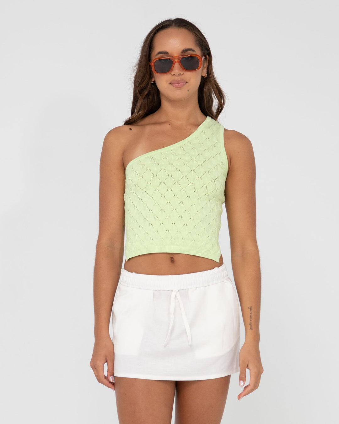 Rusty Leo One Shoulder Knit Top 
